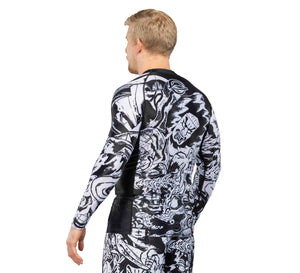 Fighting Spirit Rashguard Black-White