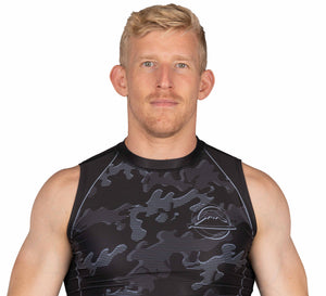 Combat Camo Sleeveless Rashguard Black