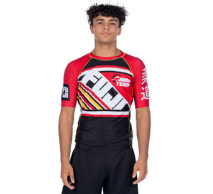 Skyline Black/Red Short Sleeve Rashguard